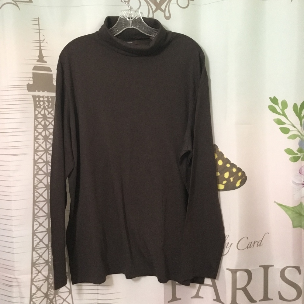 Vintage Perry Ellis Brown 100% Cotton Turtle Neck XX Large